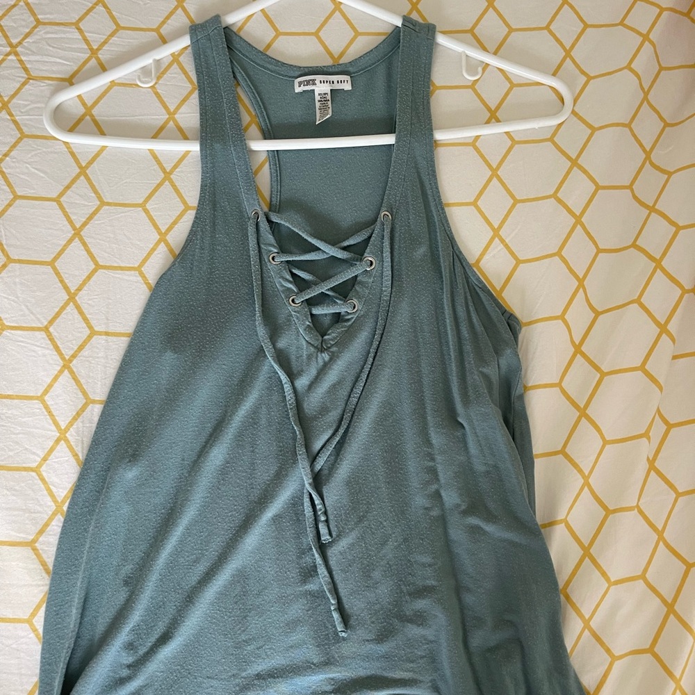 Pink xs blue grey tank top